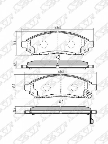 1 239 р. Колодки тормозные SAT (передние)  Nissan Navara  2 D40 - Serena  2  с доставкой в г. Тамбов. Увеличить фотографию 1