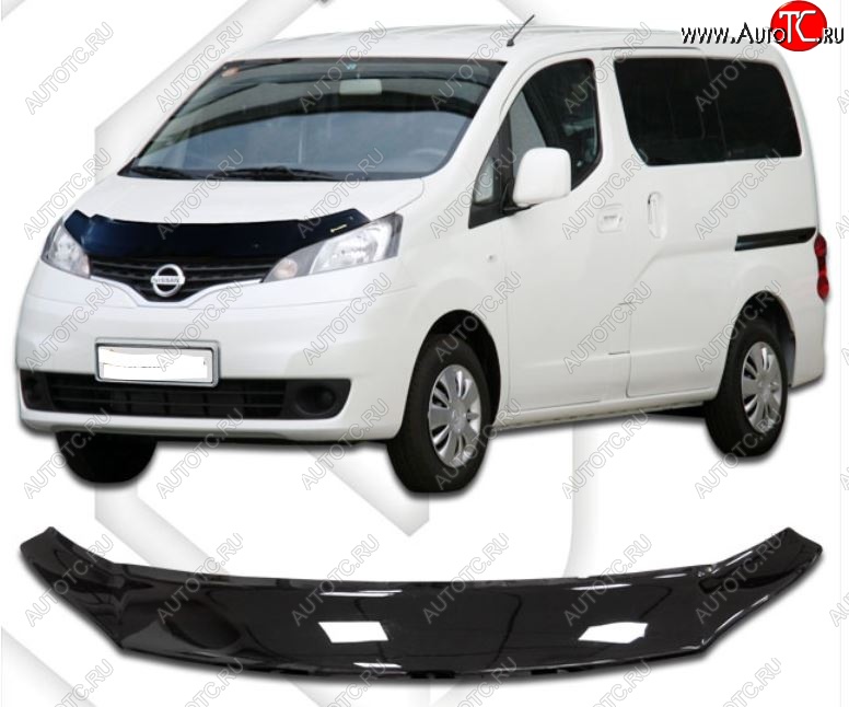 1 899 р. Дефлектор капота CA-Plastiс Nissan NV200 Euro (2009-2024) (Classic черный, Без надписи)  с доставкой в г. Тамбов