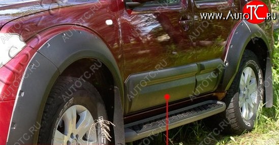 26 599 р. Расширители арок с широкими молдингами дверей RA (комплект) Nissan Pathfinder R51 дорестайлинг (2004-2007) (Поверхность глянец (под окраску), Неокрашенные)  с доставкой в г. Тамбов