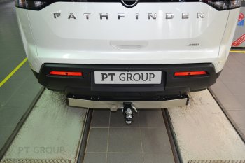 19 689 р. Фаркоп Petroil Tuning (съемный квадрат)  Nissan Pathfinder  R53 (2021-2025) (с нержавеющей накладкой)  с доставкой в г. Тамбов. Увеличить фотографию 3