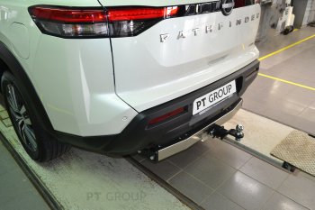 19 689 р. Фаркоп Petroil Tuning (съемный квадрат)  Nissan Pathfinder  R53 (2021-2025) (с нержавеющей накладкой)  с доставкой в г. Тамбов. Увеличить фотографию 4