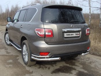 26 499 р. Защита заднего бампера (уголки двойные) ТСС 76,1/42,4 мм  Nissan Patrol  6 (2014-2017) Y62 рестайлинг  с доставкой в г. Тамбов. Увеличить фотографию 1