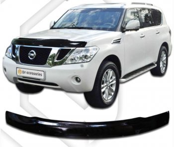 Дефлектор капота CA-Plastic Nissan Patrol 6 Y62 дорестайлинг (2010-2014)