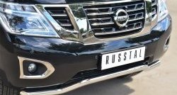 17 299 р. Защита переднего бампера (Ø63 мм волна, нержавейка) SLITKOFF Nissan Patrol 6 Y62 дорестайлинг (2010-2014)  с доставкой в г. Тамбов. Увеличить фотографию 2