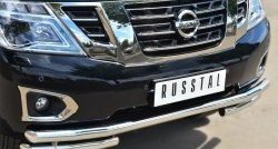 25 399 р. Защита переднего бампера (Ø63 мм с углами, нержавейка) SLITKOFF Nissan Patrol 6 Y62 дорестайлинг (2010-2014)  с доставкой в г. Тамбов. Увеличить фотографию 2