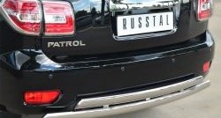 27 999 р. Защита заднего бампера (2 трубы Ø76х42 мм, нержавейка) Russtal Nissan Patrol 6 Y62 рестайлинг (2014-2017)  с доставкой в г. Тамбов. Увеличить фотографию 2