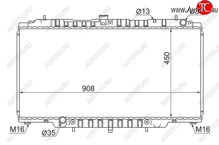 13 649 р. Радиатор двигателя SAT (пластинчатый, RD28/TD42/ZD30, МКПП/АКПП)  Nissan Patrol  5 (1997-2010) Y61 дорестайлинг, Y61 1-ый рестайлинг, Y61 2-ой рестайлинг  с доставкой в г. Тамбов