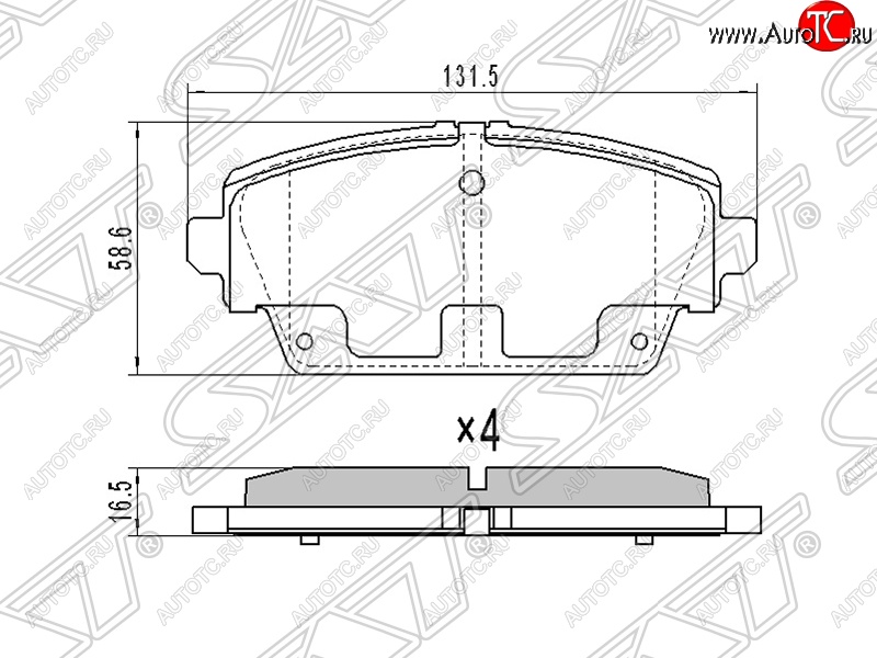 1 289 р. Колодки тормозные SAT (передние, 1.6/1.8) Nissan Primera 3 седан P12 (2001-2008)  с доставкой в г. Тамбов