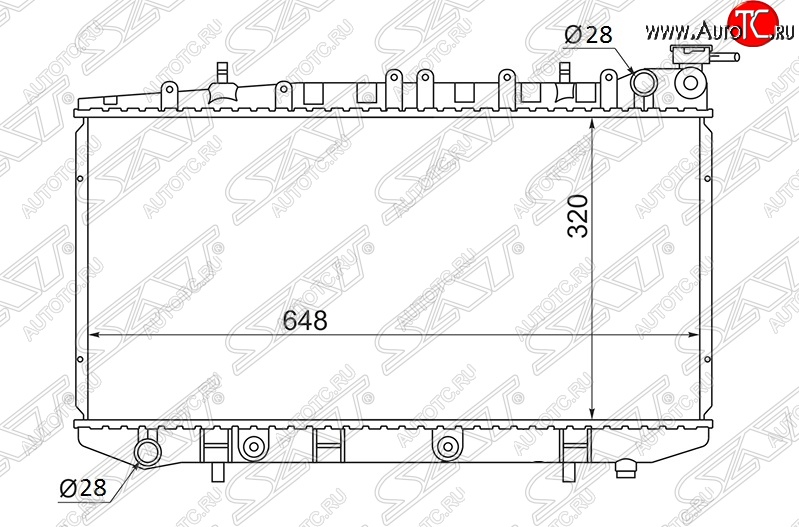 6 549 р. Радиатор двигателя (пластинчатый, МКПП/АКПП) SAT Nissan Pulsar N14 (1990-1995)  с доставкой в г. Тамбов