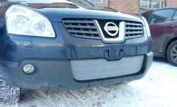 Сетка на бампер Russtal (хром) Nissan Qashqai 1 дорестайлинг (2007-2010)