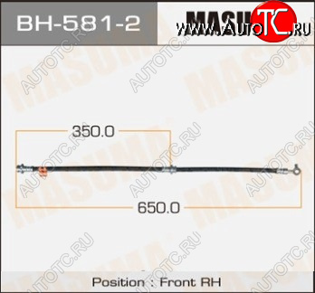 1 359 р. Правый передний тормозной шланг MASUMA Nissan Qashqai 1 дорестайлинг (2007-2010)  с доставкой в г. Тамбов