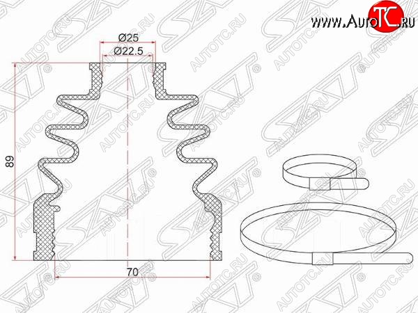 589 р. Пыльник ШРУСа (внутренний) SAT  Nissan Qashqai  1 (2007-2013), Toyota Corolla  E120 (2000-2004)  с доставкой в г. Тамбов