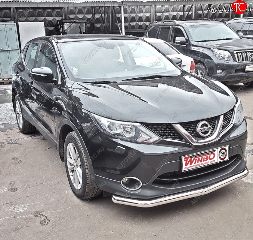 5 599 р. Защита переднего бампера WINBO (Ø63 мм, нержавейка)  Nissan Qashqai  2 (2013-2019) J11 дорестайлинг  с доставкой в г. Тамбов