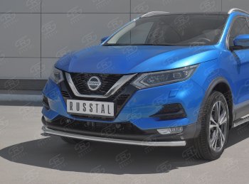 12 499 р. Защита переднего бампера (Ø42 мм, нержавейка) SLITKOFF Nissan Qashqai 2 J11 рестайлинг (2017-2022)  с доставкой в г. Тамбов. Увеличить фотографию 2