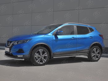 12 499 р. Защита переднего бампера (Ø42 мм, нержавейка) SLITKOFF Nissan Qashqai 2 J11 рестайлинг (2017-2022)  с доставкой в г. Тамбов. Увеличить фотографию 3