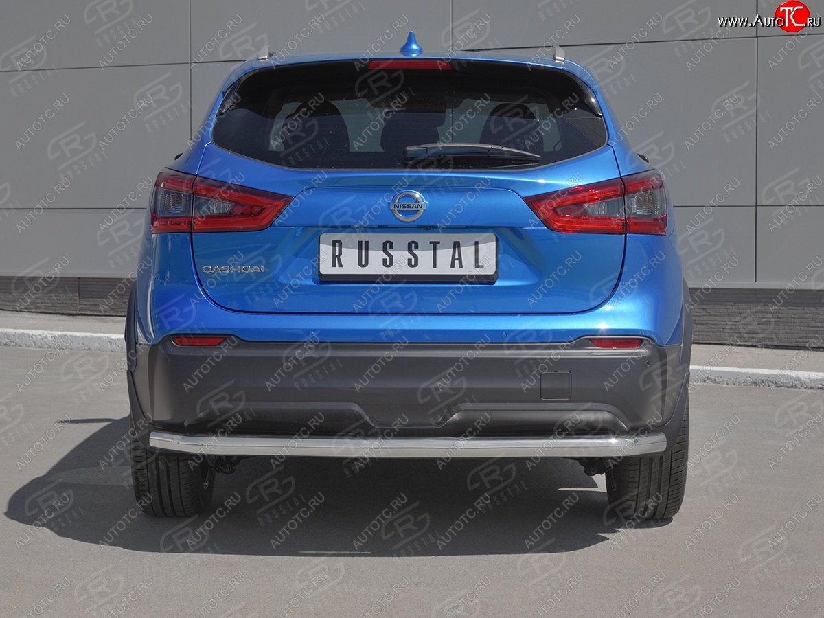 11 449 р. Защита заднего бампера (Ø63 мм, нержавейка) Russtal Nissan Qashqai 2 J11 рестайлинг (2017-2022)  с доставкой в г. Тамбов