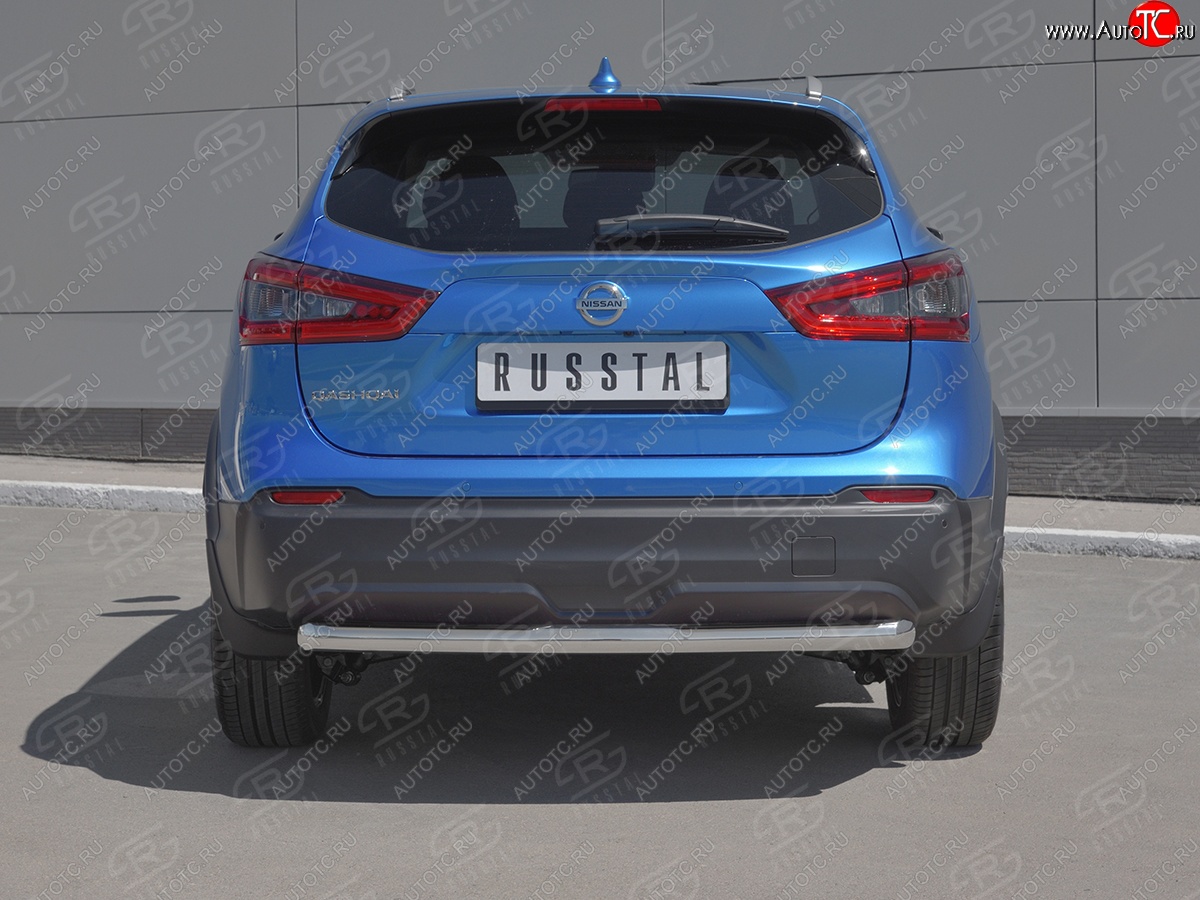 10 949 р. Защита заднего бампера (Ø63 мм, нержавейка) Russtal Nissan Qashqai 2 J11 рестайлинг (2017-2022)  с доставкой в г. Тамбов