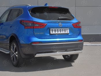 14 999 р. Защита заднего бампера (Ø75x42 мм, нержавейка) Russtal Nissan Qashqai 2 J11 рестайлинг (2017-2022)  с доставкой в г. Тамбов. Увеличить фотографию 2