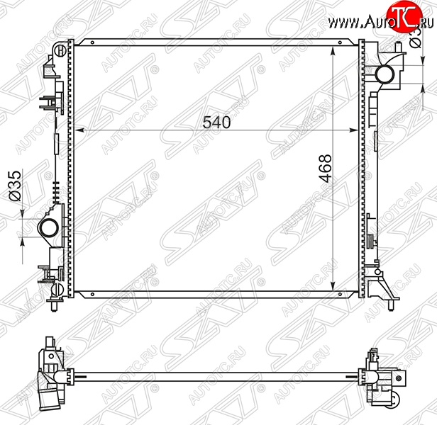 8 299 р. Радиатор двигателя (пластинчатый, R9M, МКПП/АКПП) SAT Nissan Qashqai 2 J11 рестайлинг (2017-2022)  с доставкой в г. Тамбов