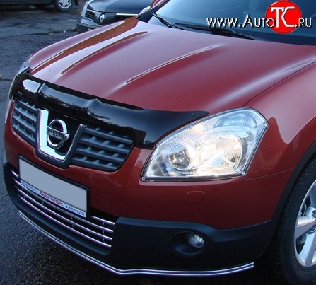 3 299 р. Дефлектор капота NovLine  Nissan Qashqai +2  1 (2008-2010) J10 дорестайлинг  с доставкой в г. Тамбов