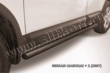 9 199 р. Защита порогов Slitkoff Nissan Qashqai +2 1 J10 дорестайлинг (2008-2010) (Цвет: серебристый)  с доставкой в г. Тамбов. Увеличить фотографию 1