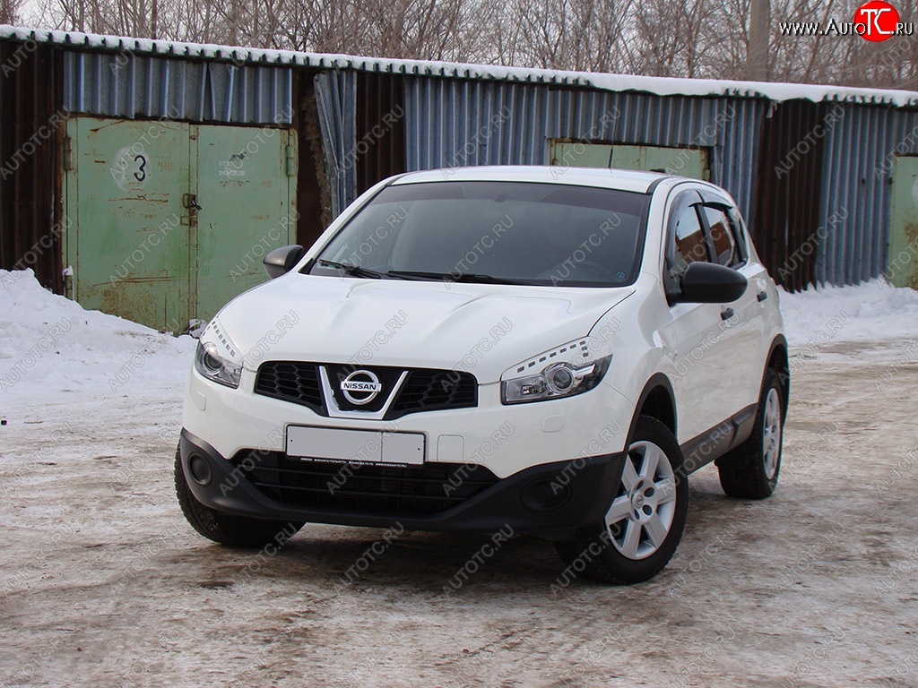 1 599 р. Реснички на фары Tuning-Sport  Nissan Qashqai  1 (2010-2013) J10 рестайлинг (Неокрашенные)  с доставкой в г. Тамбов