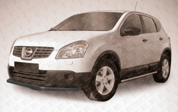 7 799 р. Защита переднего бампера Slitkoff (Ø 57 мм, длинная).  Nissan Qashqai  1 (2010-2013) J10 рестайлинг (Сталь с полимерным покрытием. Цвет: черный)  с доставкой в г. Тамбов. Увеличить фотографию 1