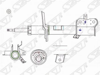 3 799 р. Левый амортизатор передний SAT Nissan Qashqai 1 дорестайлинг (2007-2010)  с доставкой в г. Тамбов. Увеличить фотографию 1