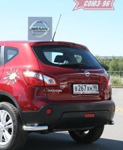 Защита заднего бампера из боковых уголков Souz-96 (d60) Nissan Qashqai 1 J10 рестайлинг (2010-2013)