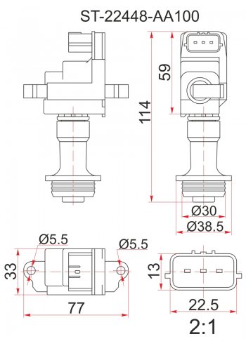 1 839 р. Катушка зажигания (RB20DE / RB25DE) SAT Nissan Skyline R34 (1999-2002)  с доставкой в г. Тамбов. Увеличить фотографию 1