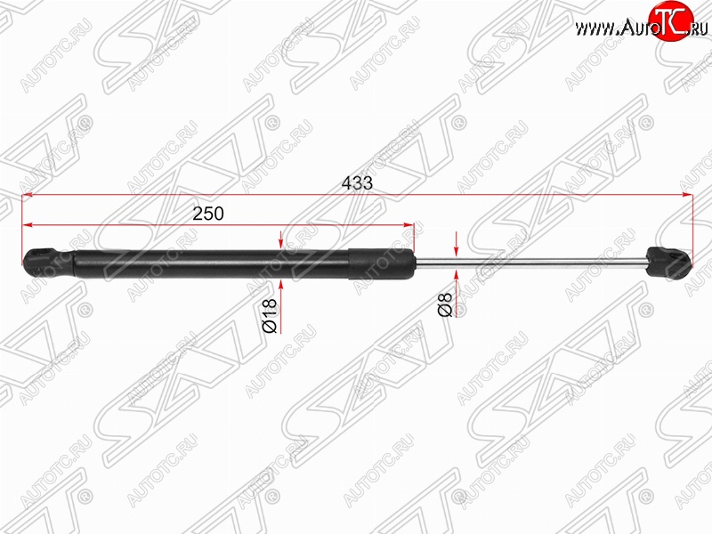 1 099 р. Газовый упор капота SAT  Nissan Teana  3 L33 (2014-2020) дорестайлинг  с доставкой в г. Тамбов