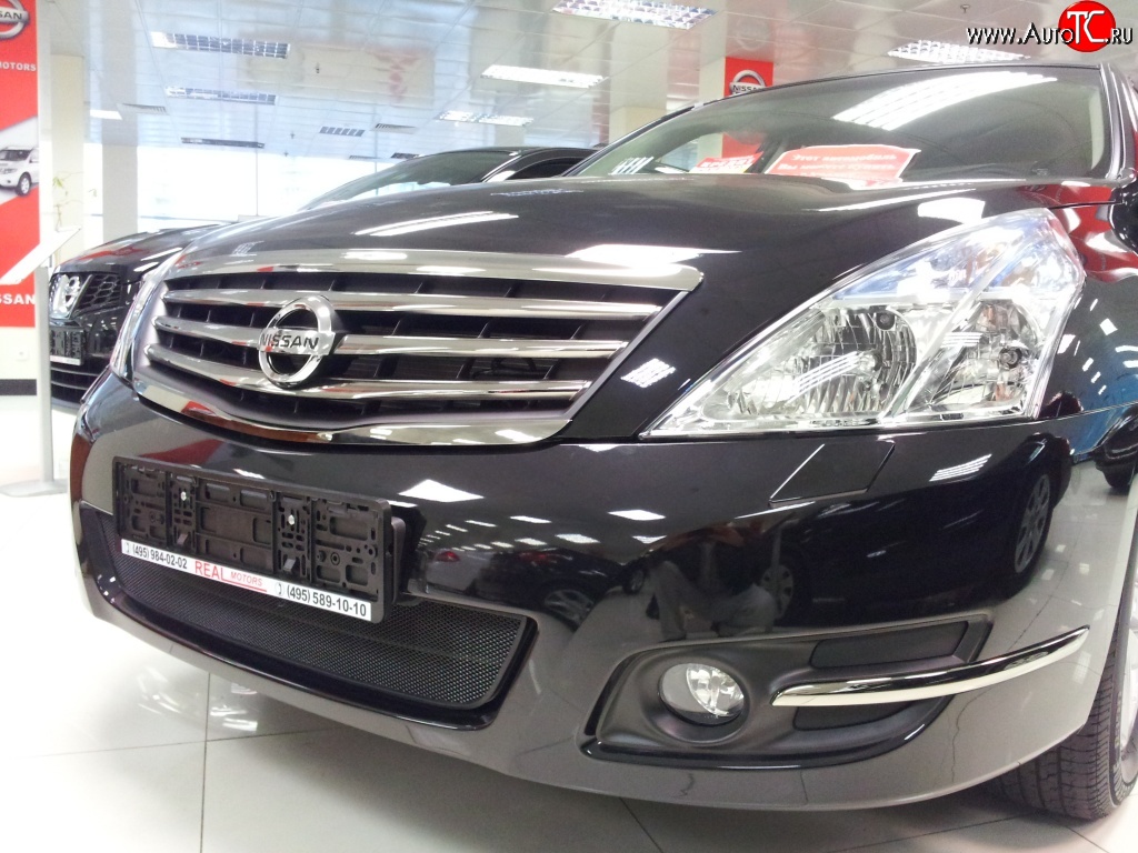 1 469 р. Сетка на бампер Russtal (черная)  Nissan Teana  2 J32 (2008-2011) дорестайлинг  с доставкой в г. Тамбов