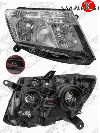 6 549 р. Правая передняя фара SAT (светлый хром) Nissan Terrano D10 рестайлинг (2016-2022)  с доставкой в г. Тамбов