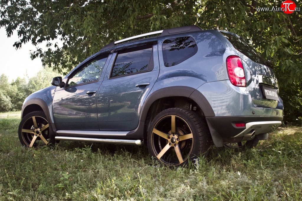 6 249 р. Накладки колесных арок RA (короткие, комплект) Renault Duster HS дорестайлинг (2010-2015) (Поверхность шагрень)  с доставкой в г. Тамбов