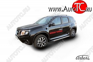 23 399 р. Порожки для ног Arbori Luxe Black Nissan Terrano D10 дорестайлинг (2013-2016)  с доставкой в г. Тамбов