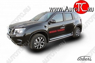 12 239 р. Защита штатных порогов Arbori (нержавейка, d42 mm). Nissan Terrano D10 дорестайлинг (2013-2016)  с доставкой в г. Тамбов