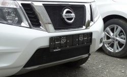 Нижняя сетка на бампер Russtal (черная) Nissan Terrano D10 рестайлинг (2016-2022)