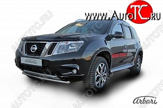 8 729 р. Защита переднего бампера Arbori (нержавейка, 1 труба d42 mm). Nissan Terrano D10 рестайлинг (2016-2022)  с доставкой в г. Тамбов