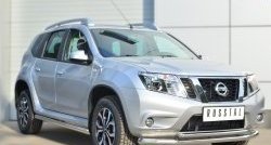 13 949 р. Защита переднего бампера (2 трубыØ63 и 42 мм, нержавейка) SLITKOFF Nissan Terrano D10 рестайлинг (2016-2022)  с доставкой в г. Тамбов. Увеличить фотографию 4