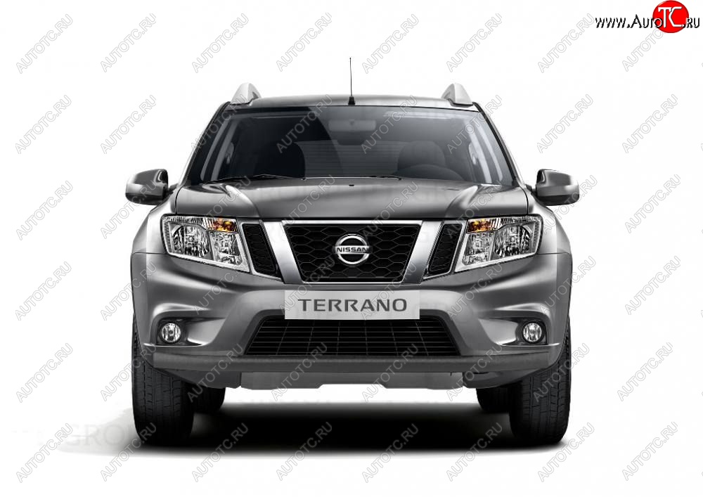 4 299 р. Защита переднего бампера (одинарная, Ø63 мм) Petroil Tuning Nissan Terrano D10 рестайлинг (2016-2022) (Серебристый (Искра))  с доставкой в г. Тамбов