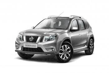 4 299 р. Защита переднего бампера (одинарная, Ø63 мм) Petroil Tuning Nissan Terrano D10 рестайлинг (2016-2022) (Серебристый (Искра))  с доставкой в г. Тамбов. Увеличить фотографию 2