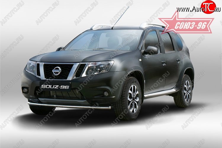 10 799 р. Защита переднего бампера одинарная Souz-96 (d42) Nissan Terrano D10 рестайлинг (2016-2022)  с доставкой в г. Тамбов