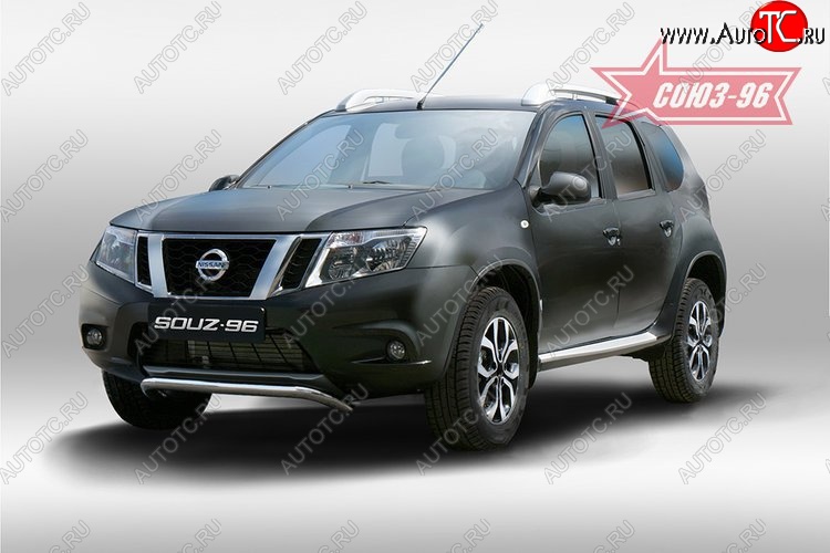 1 169 р. Защита переднего бампера Souz-96 (d60) Nissan Terrano D10 рестайлинг (2016-2022)  с доставкой в г. Тамбов