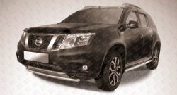 Одинарная защита переднего бампера диаметром 42 мм Slitkoff Nissan Terrano D10 рестайлинг (2016-2022)