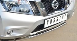 10 399 р. Защита переднего бампера (Ø42 мм волна, нержавейка) Russtal Nissan Terrano D10 рестайлинг (2016-2022)  с доставкой в г. Тамбов. Увеличить фотографию 2