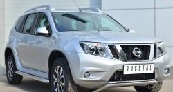 10 399 р. Защита переднего бампера (Ø42 мм волна, нержавейка) Russtal Nissan Terrano D10 рестайлинг (2016-2022)  с доставкой в г. Тамбов. Увеличить фотографию 4