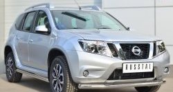 17 299 р. Защита порогов из круглой трубы диаметром 63 мм Russtal Nissan Terrano D10 дорестайлинг (2013-2016) (Защита порогов с со скосами на торцах (вариант 1))  с доставкой в г. Тамбов. Увеличить фотографию 3