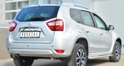 12 699 р. Одинарная защита заднего бампера из трубы диаметром 63 мм SLITKOFF Nissan Terrano D10 дорестайлинг (2013-2016)  с доставкой в г. Тамбов. Увеличить фотографию 4