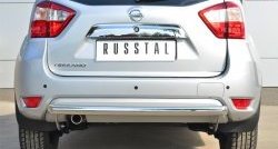 Одинарная защита заднего бампера из трубы диаметром 63 мм Russtal Nissan Terrano D10 дорестайлинг (2013-2016)