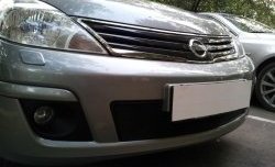 Сетка на бампер Russtal (черная) Nissan Tiida 1 седан C11 рестайлинг (2010-2014)